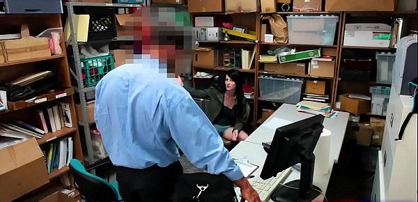  Young shoplifter fucked by store officer